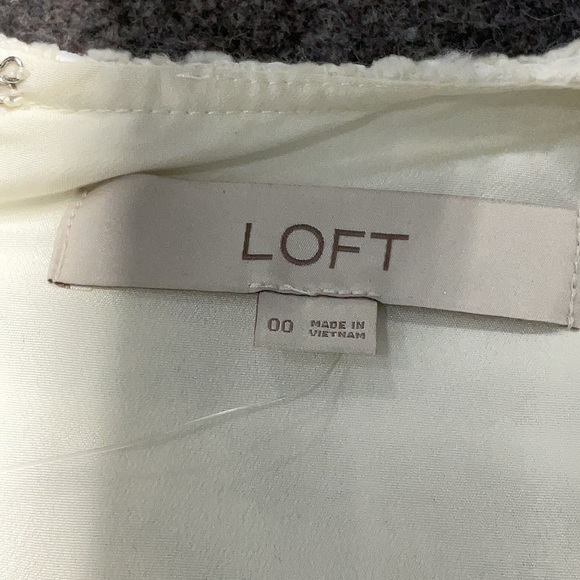 Ann Taylor LOFT White Tweed V-Neck Pocket Sheath Dress Bloggers Favorite Size 00 - Picture 7 of 12